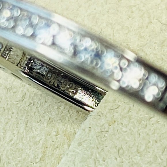 White Round Cubic Zirconia Rhodium Over Sterling Silver Wedding Band Rin… - Picture 4 of 4